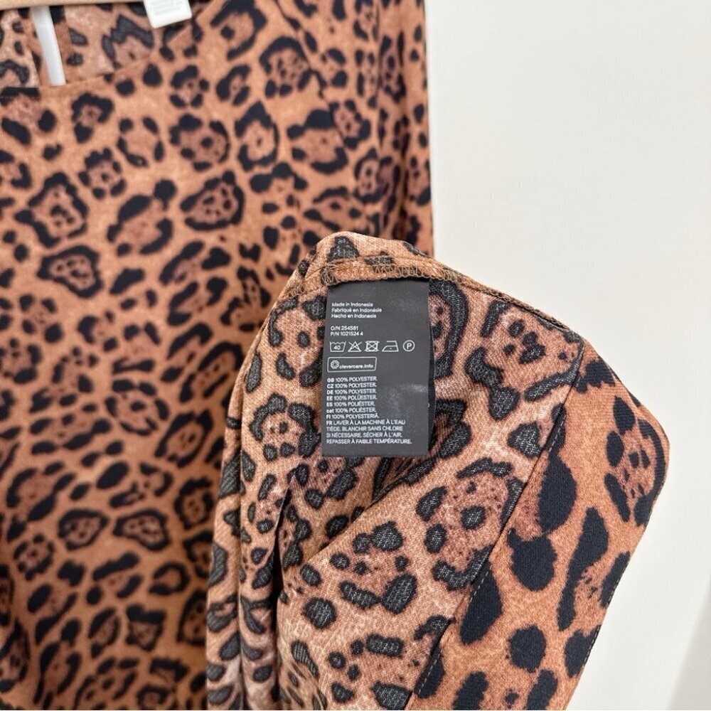 H&M Womens Xlagre Wide Sleeved Leopard Dress - Picture 8 of 11